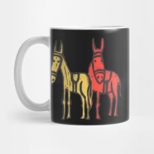 Donkeys, two summer beach donkeys, classic British Seaside Fun! Mug